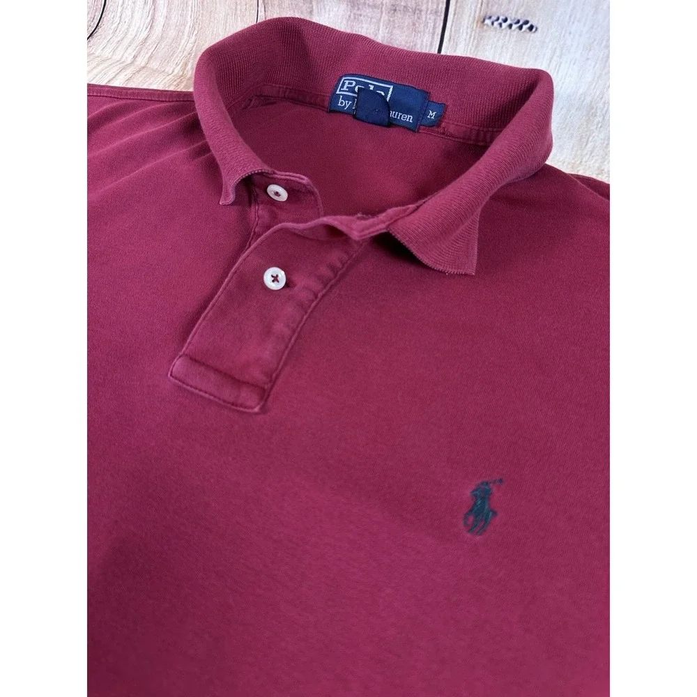 Polo Ralph Lauren Polo Shirt‎ Men Short Sleeve Dark Red MEDIUM